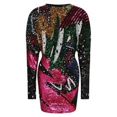Платье с пайетками Balmain