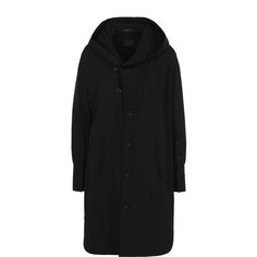 Однотонная шерстяная блуза с капюшоном Yohji Yamamoto