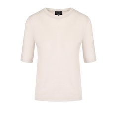 Однотонная кашемировая футболка с круглым вырезом Giorgio Armani