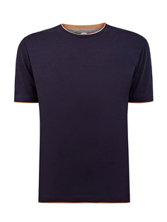 Футболка из хлопка джерси с контрастным кантом Eleventy