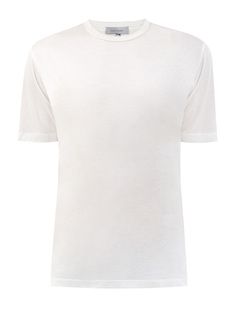 Лаконичная белая футболка из хлопка джерси Cortigiani