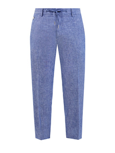 Брюки в стиле sprezzatura из натурального льна с литой эмблемой Bertolo Cashmere