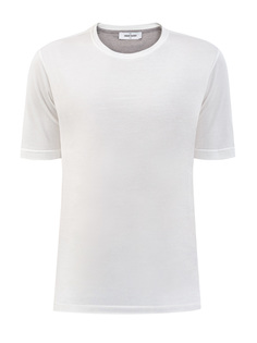 Базовая белая футболка из гладкого хлопка джерси Gran Sasso