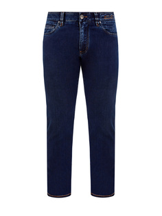 Окрашенные вручную джинсы из хлопкового и шелкового денима Cortigiani