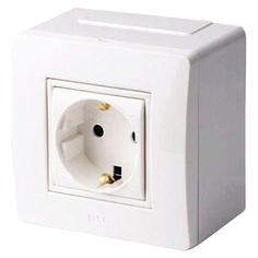 Коробка 1-м ОП PDD-N60 16А IP00 с заземл. с силовой роз. BRAVA 2мод. бел. DKC 10482