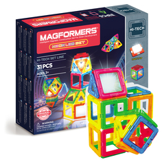 Конструктор магнитный Magformers Neon Led set, 31 деталей (с подсветкой, светится)