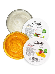 Набор антицеллюлитных гель-скрабов EXOTIC COSMETICS кокос и манго, 2 шт по 300 мл