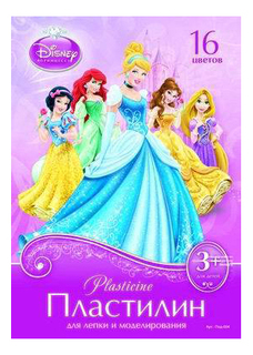 Пластилин LORI Disney Принцессы 16 цветов Плд-004