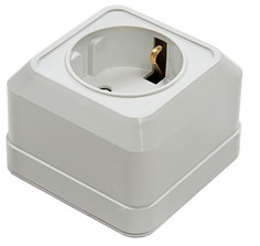 Розетка ASD/InHome Bolleto ОУ, 1-местная, 16А, земля, пластиковая основа, белый, 7028