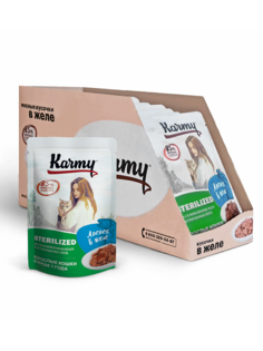 Влажный корм для кошек Karmy, лосось, 24шт по 80г