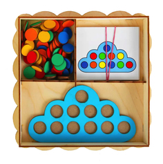 Развивающая игрушка "Умное облачко", d кружков (60 шт.): 2 см, 15 карточек Smile Decor