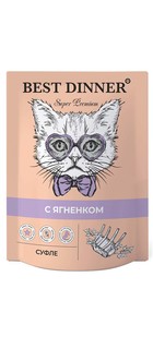 Влажный корм для кошек Best Dinner Мясные деликатесы, суфле с ягненком, 24шт по 85г