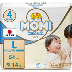 Подгузники одноразовые MOMI 9-14 кг L 54 шт.