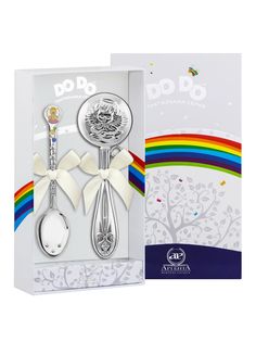 Набор детский Аргента DODO Ангелочек ложка Ангелочек розовый, погремушка Ангел