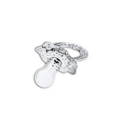 Набор детский Аргента Сердце с цветами погремушка, пустышка, футляр