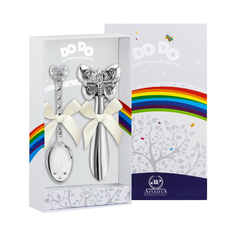 Набор для малышей АргентА Аргента "Сердце с цветами" (Погремушка АргентА+ложка) + футляр