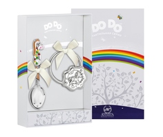 Набор детский Аргента DODO ложка Лошадка в яблоках, погремушка Лошадка на кольце рыжий