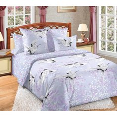 Простыня 120х200 на резинке бязь Журавлиный танец (борт 20 см) Ивановотекстиль