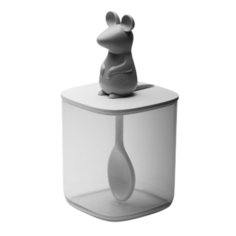 Банка для сыпучих продуктов lucky mouse seasoning с ложкой, 250 мл Qualy