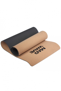 Коврик для фитнеса Mad Wave Cork Yoga Mat бежевый 183 см, 5 мм