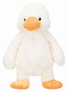 Мягкая игрушка, игрушка-пищалка для собак Trixie Утка, белый, оранжевый, 38 см