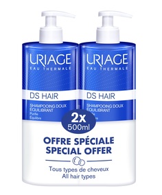 Набор Uriage: шампунь мягкий балансирующий DS Hair, 500мл х 2шт.