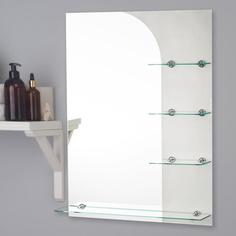 Зеркало, настенное, с пескоструйной графикой, с полочками, 60×80 см No Brand