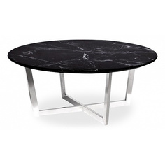 Журнальный столик Garda Decor 33FS-CT2029-BS 100х100х40,6 см, серебро/чёрный мрамор