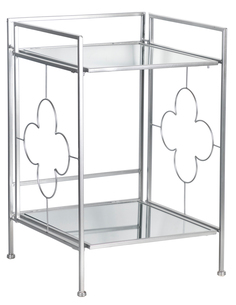 Подставка прикроватная с зеркальными полками Glasar 54-221 41х41х65см ГЛАСАР