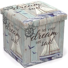 Пуф Glasar 29-549 32х32х32 голубой ГЛАСАР