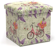 Пуф Glasar 29-550 32х32х32 бежевый ГЛАСАР