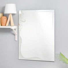 Зеркало, настенное, с пескоструйной графикой, 80×60 см No Brand