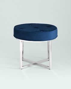 Банкетка STOOL GROUP Сапфир 50х50х45 синий/серебо