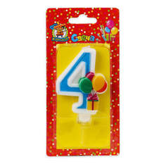 Свеча праздничная Дон Карнавал Веселый праздник Цифра 4
