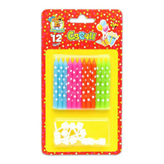 Свечи праздничные Дон Карнавал Озорные точки с подставками 12 шт