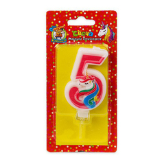 Свеча праздничная Дон Карнавал Милый единорог Цифра 5