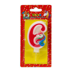 Свеча праздничная Дон Карнавал Милый единорог Цифра 6