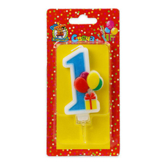 Свеча праздничная Дон Карнавал Веселый праздник Цифра 1