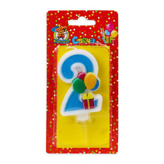 Свеча праздничная Дон Карнавал Веселый праздник Цифра 2