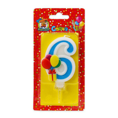 Свеча праздничная Дон Карнавал Веселый праздник Цифра 6