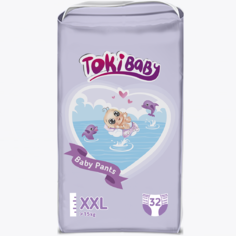 Подгузники-трусики ЭлараKIDS Tokibaby размер XXL, 32 шт., от 15 кг 84532