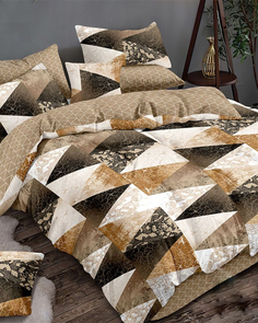 Постельное белье на резинке Mercury Home Мекато основа Евро Поплин 2 наволочки 50x70