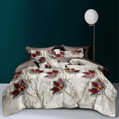 Простыня из компаньона Mercury Home Лилии Евро/Евро макси 220x240 Поплин