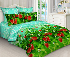 Простыня Mercury Home Клубника Евро/Евро макси 220x240 Бязь