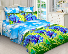 Простыня Mercury Home Васильки 1.5 СП 145x214 Бязь