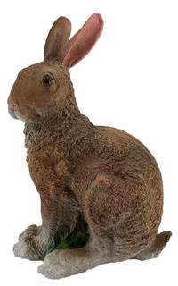 Садовая фигурка для дачи, сада и огорода на газон Заяц сидячий 34x22x15 см. Positive New