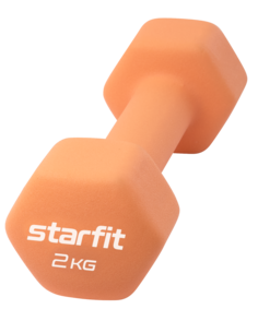 Гантель неопреновая Starfit Core Db-201 2 кг, оранжевый пастель
