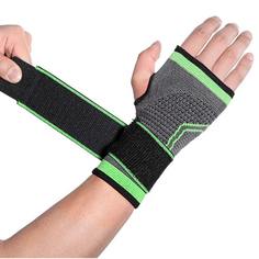 Бандаж компрессионный суппорт для фиксации кистей рук и лучезапястный сустав, зеленый Baziator