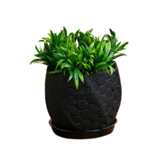 Горшок для цветов "Шестигранник", чёрный, шёлк, керамика, 2.5 л Sima Land