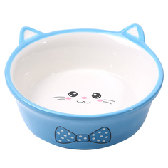 Одинарная миска для кошки Foxie, керамика, голубой, 0.26 л